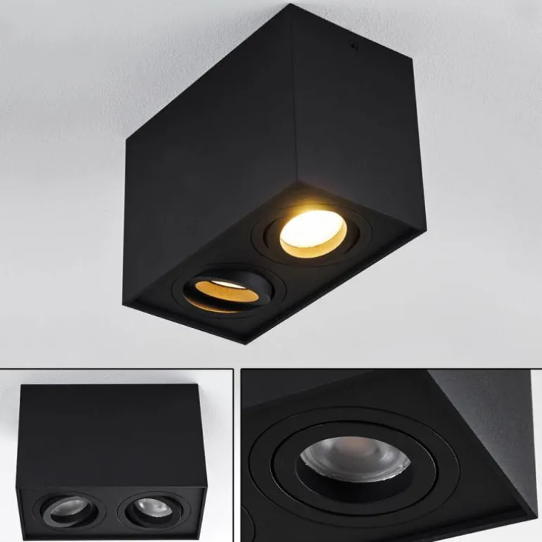 Plafonnier Baishan Noir, 2 lumières