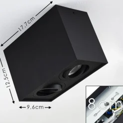 Plafonnier Baishan Noir, 2 lumières