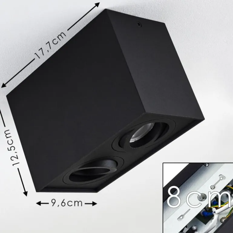 Plafonnier Baishan Noir, 2 lumières