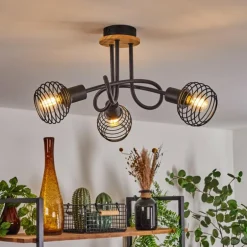 Plafonnier Ballis Écru, Noir, 3 lumières