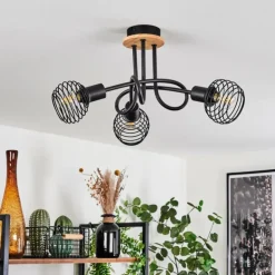 Plafonnier Ballis Écru, Noir, 3 lumières