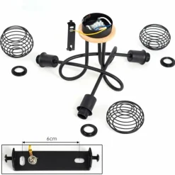 Plafonnier Ballis Écru, Noir, 3 lumières