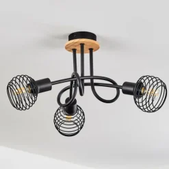 Plafonnier Ballis Écru, Noir, 3 lumières