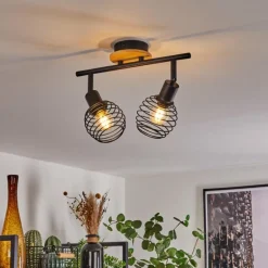 Plafonnier Ballis Écru, Noir, 2 lumières