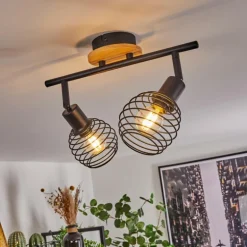 Plafonnier Ballis Écru, Noir, 2 lumières