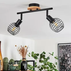 Plafonnier Ballis Écru, Noir, 2 lumières