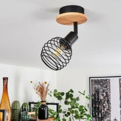 Plafonnier Ballis Écru, Noir, 1 lumière