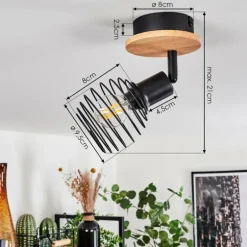 Plafonnier Ballis Écru, Noir, 1 lumière