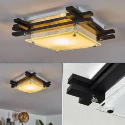 Plafonnier Balouta Noir, Blanc, 1 lumière