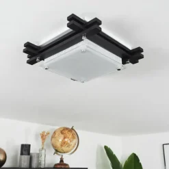 Plafonnier Balouta Noir, Blanc, 1 lumière