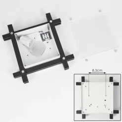 Plafonnier Balouta Noir, Blanc, 1 lumière