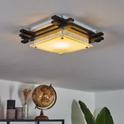 Plafonnier Balouta Noir, Blanc, 1 lumière