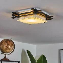 Plafonnier Balouta Noir, Blanc, 1 lumière