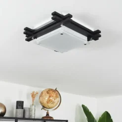 Plafonnier Balouta Noir, Blanc, 1 lumière