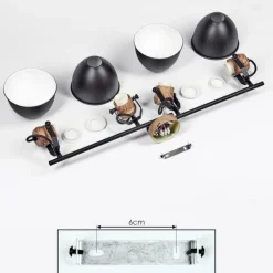 Plafonnier Banjul Brun, Noir, 4 lumières