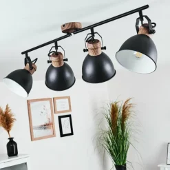 Plafonnier Banjul Brun, Noir, 4 lumières