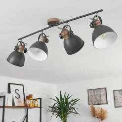 Plafonnier Banjul Gris, Blanc, 4 lumières