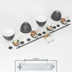 Plafonnier Banjul Gris, Blanc, 4 lumières