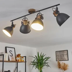 Plafonnier Banjul Gris, Blanc, 4 lumières