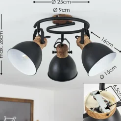 Plafonnier Banjul Noir, 3 lumières
