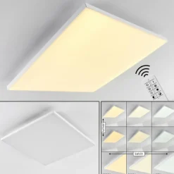 Plafonnier Bankura LED Blanc, 1 lumière, Télécommandes