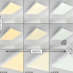Plafonnier Bankura LED Blanc, 1 lumière, Télécommandes