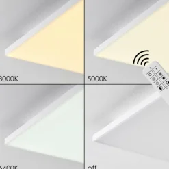 Plafonnier Bankura LED Blanc, 1 lumière, Télécommandes