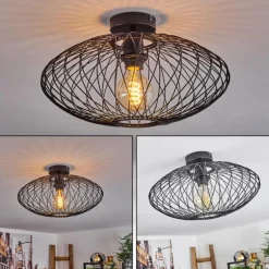 Plafonnier Banleou Noir, 1 lumière