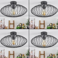 Plafonnier Banleou Noir, 1 lumière