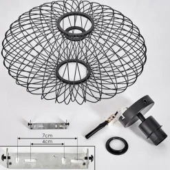 Plafonnier Banleou Noir, 1 lumière