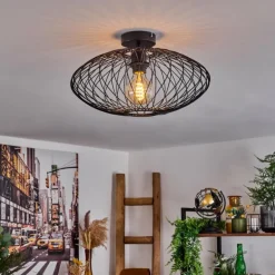 Plafonnier Banleou Noir, 1 lumière