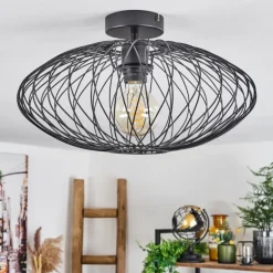 Plafonnier Banleou Noir, 1 lumière