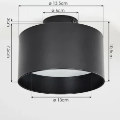 Plafonnier Baraboo LED Noir, 1 lumière