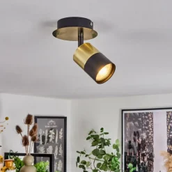 Plafonnier Barasat Laiton, Noir, 1 lumière