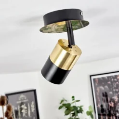 Plafonnier Barasat Laiton, Noir, 1 lumière