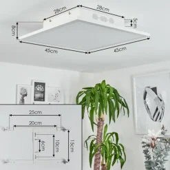 Plafonnier Barasat LED Blanc, 1 lumière