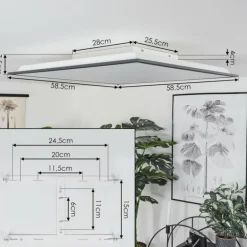 Plafonnier Barasat LED Noir, Blanc, 2 lumières