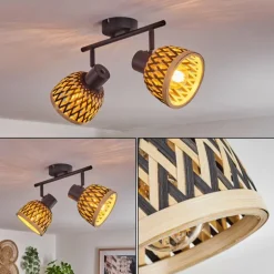 Plafonnier Barayn Noir, 2 lumières