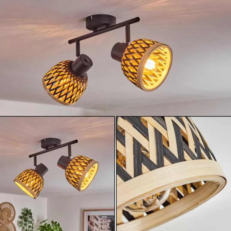 Plafonnier Barayn Noir, 2 lumières