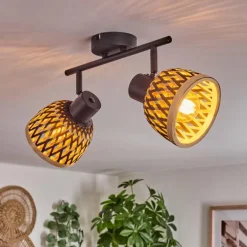 Plafonnier Barayn Noir, 2 lumières