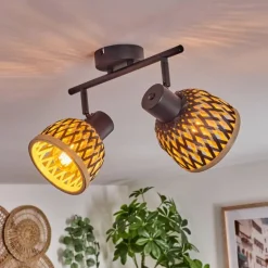 Plafonnier Barayn Noir, 2 lumières