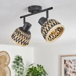 Plafonnier Barayn Noir, 2 lumières