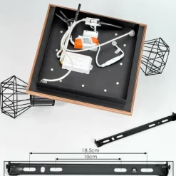 Plafonnier Bardhaman LED Chrome, Couleur bois, Noir, Blanc, 3 lumières