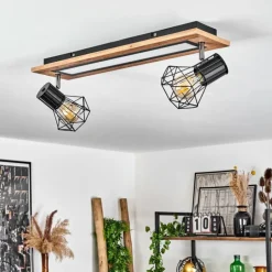 Plafonnier Bardhaman LED Chrome, Couleur bois, Noir, Blanc, 3 lumières
