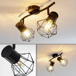 Plafonnier Bardhaman Noir, 2 lumières