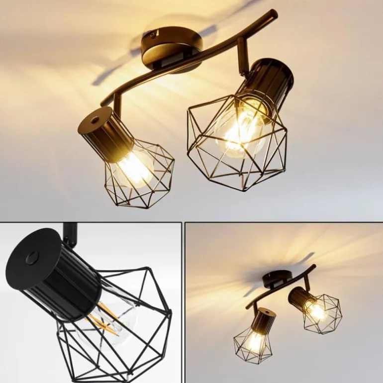 Plafonnier Bardhaman Noir, 2 lumières