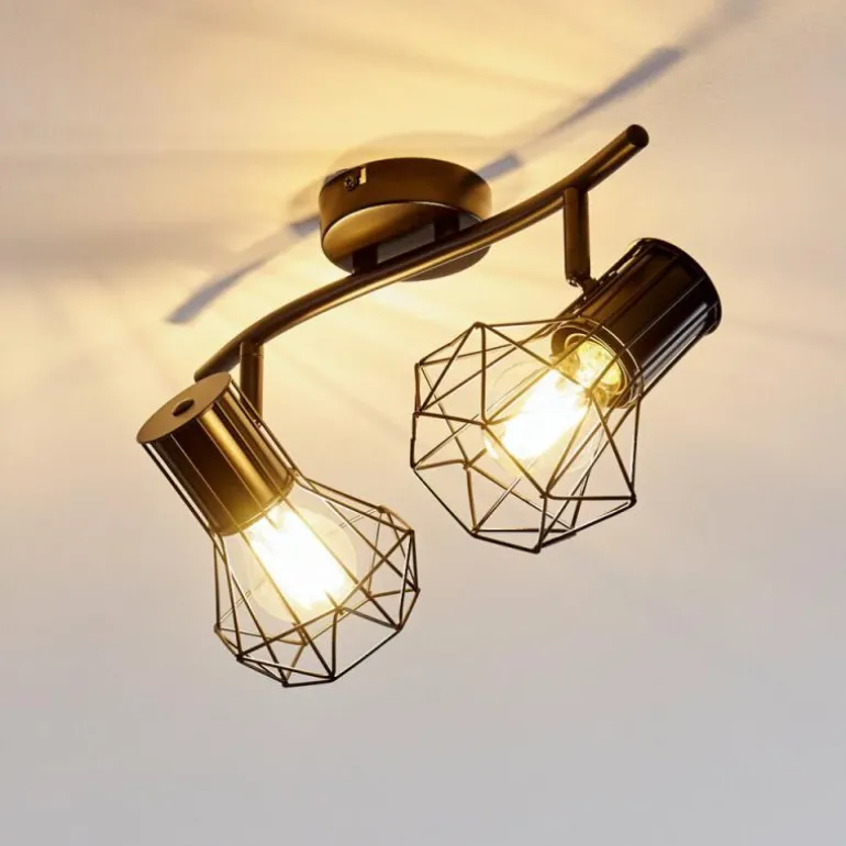 Plafonnier Bardhaman Noir, 2 lumières