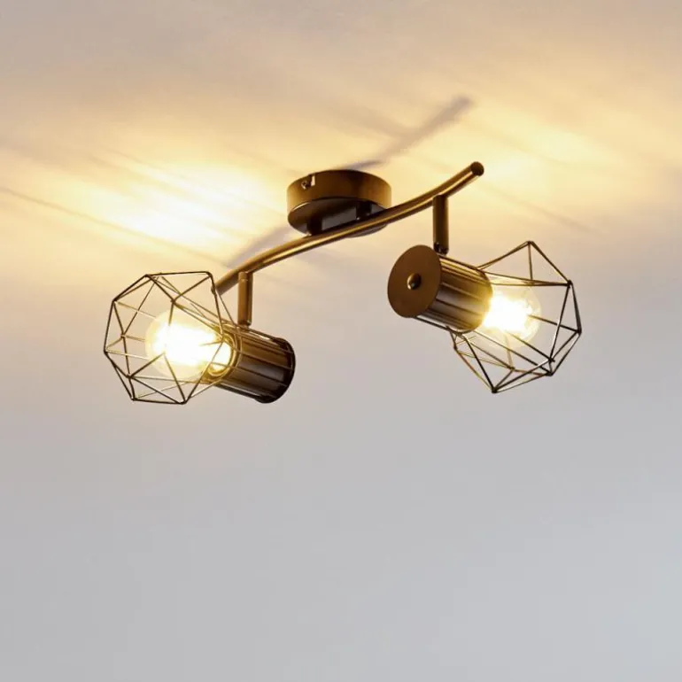 Plafonnier Bardhaman Noir, 2 lumières