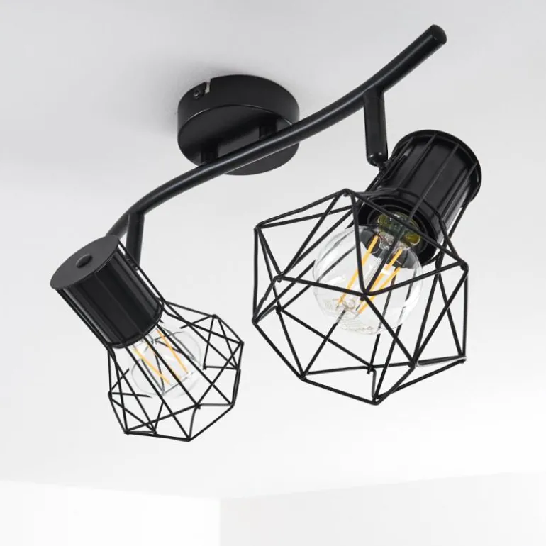 Plafonnier Bardhaman Noir, 2 lumières