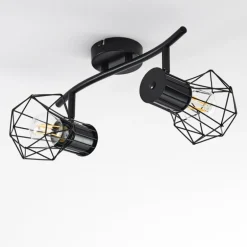 Plafonnier Bardhaman Noir, 2 lumières